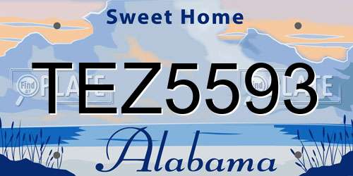 TEZ5593 Alabama License Plate