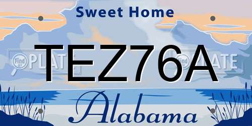TEZ76A Alabama License Plate