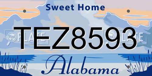 TEZ8593 Alabama License Plate
