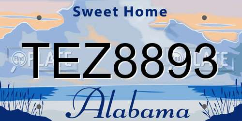 TEZ8893 Alabama License Plate
