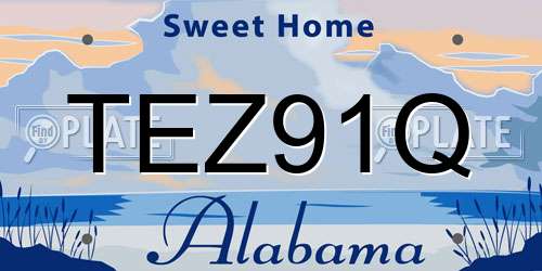 TEZ91Q Alabama License Plate