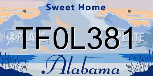 TF0L381 Alabama License Plate