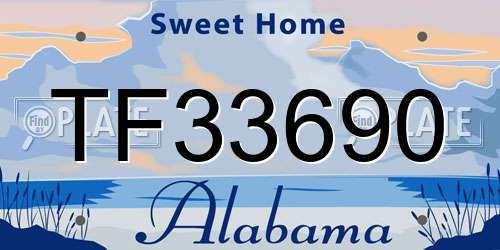 TF33690 Alabama License Plate
