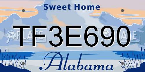 TF3E690 Alabama License Plate