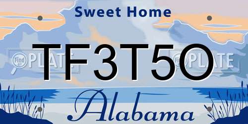 TF3T5O Alabama License Plate