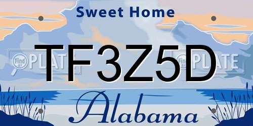 TF3Z5D Alabama License Plate