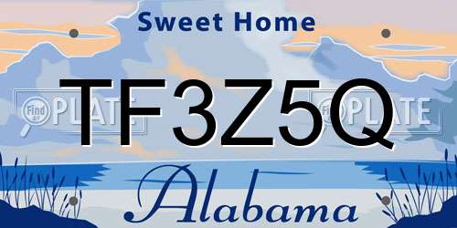 TF3Z5Q Alabama License Plate
