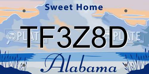 TF3Z8D Alabama License Plate