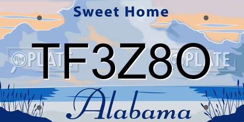TF3Z8O Alabama License Plate