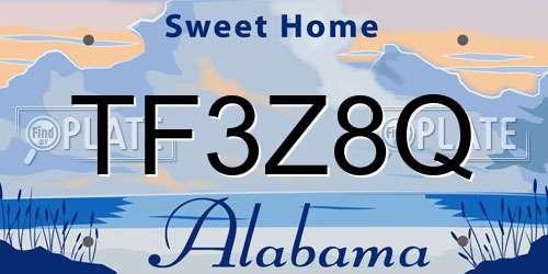 TF3Z8Q Alabama License Plate
