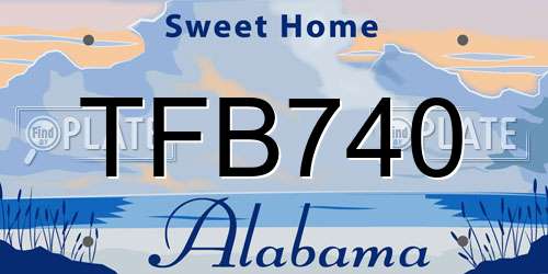 TFB740 Alabama License Plate