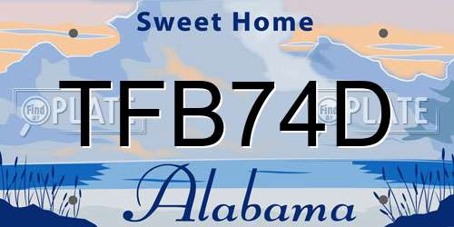 TFB74D Alabama License Plate