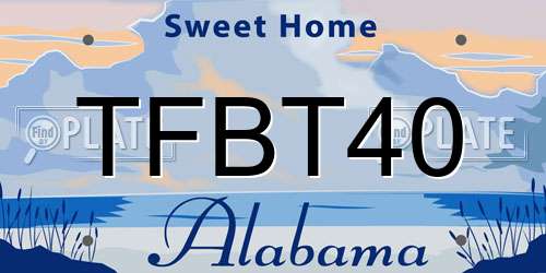 TFBT40 Alabama License Plate