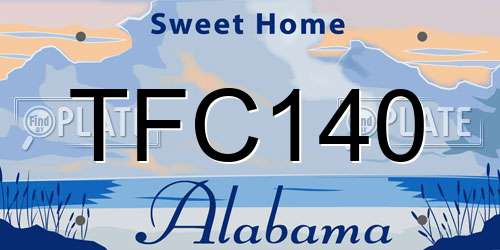 TFC140 Alabama License Plate