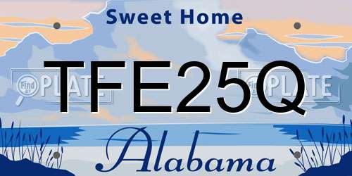 TFE25Q Alabama License Plate