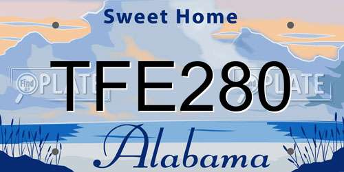 TFE280 Alabama License Plate