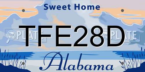TFE28D Alabama License Plate