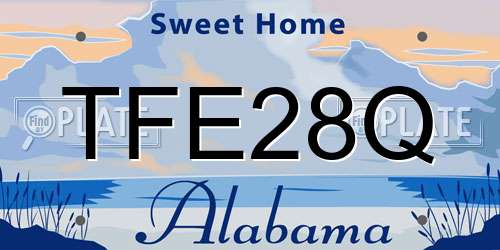 TFE28Q Alabama License Plate