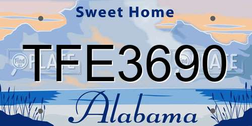 TFE3690 Alabama License Plate