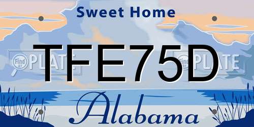 TFE75D Alabama License Plate