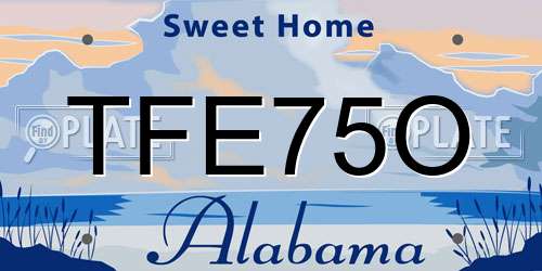 TFE75O Alabama License Plate