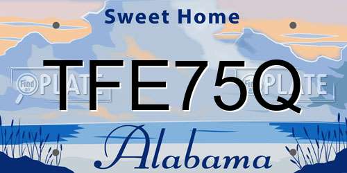 TFE75Q Alabama License Plate