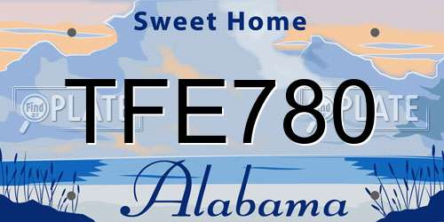 TFE780 Alabama License Plate