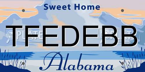 TFEDEBB Alabama License Plate