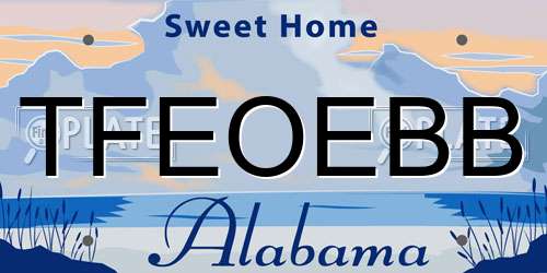 TFEOEBB Alabama License Plate