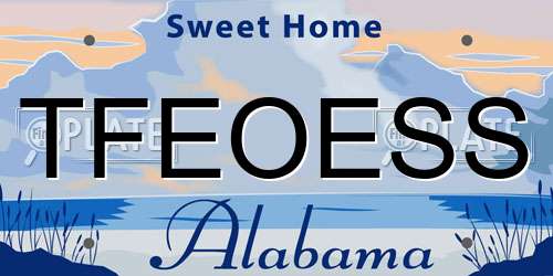 TFEOESS Alabama License Plate