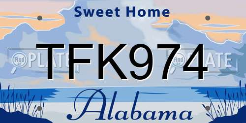 TFK974 Alabama License Plate