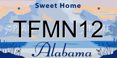 TFMN12 Alabama License Plate