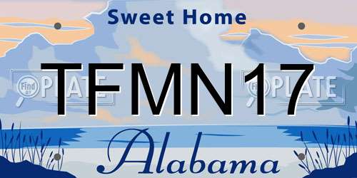 TFMN17 Alabama License Plate