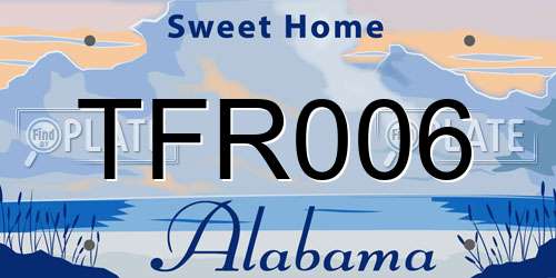 TFR006 Alabama License Plate