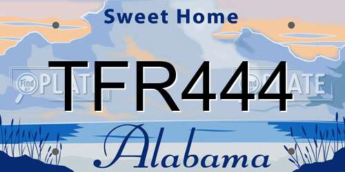 TFR444 Alabama License Plate