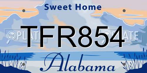 TFR854 Alabama License Plate