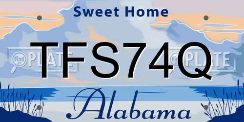 TFS74Q Alabama License Plate