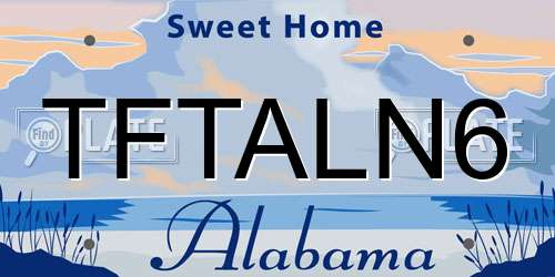 TFTALN6 Alabama License Plate
