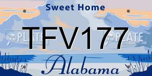 TFV177 Alabama License Plate