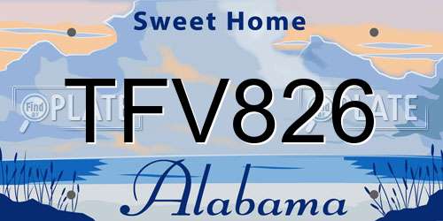 TFV826 Alabama License Plate