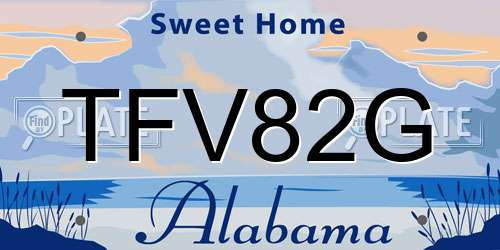 TFV82G Alabama License Plate