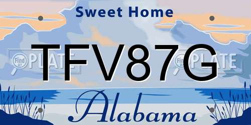 TFV87G Alabama License Plate