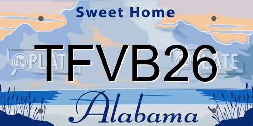 TFVB26 Alabama License Plate