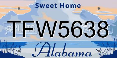 TFW5638 Alabama License Plate