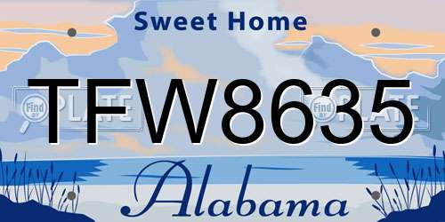 TFW8635 Alabama License Plate