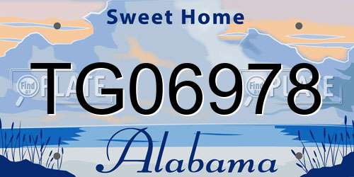TG06978 Alabama License Plate
