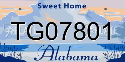 TG07801 Alabama License Plate