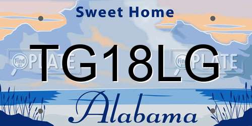 TG18LG Alabama License Plate