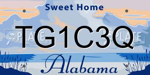 TG1C3Q Alabama License Plate