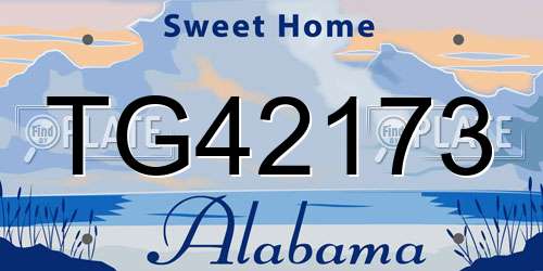 TG42173 Alabama License Plate